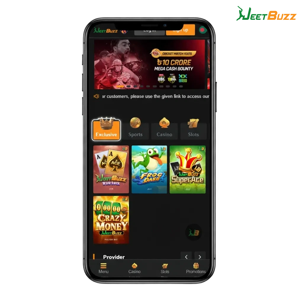 Jeetbuzz app download for Android APK and iOS; English/Bangla; Legal in Bangladesh; bKash/Nagad/Rocket; bonus: 7 free spins