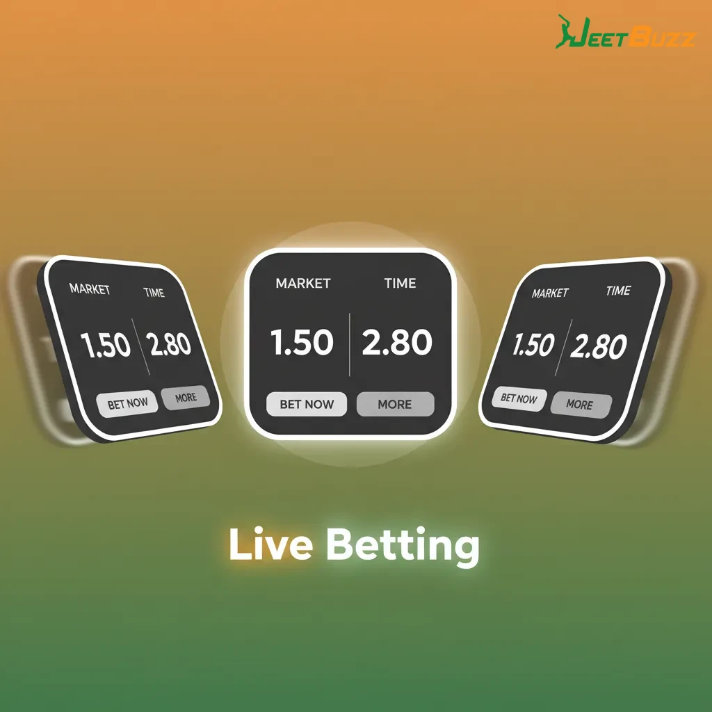Live betting interface: cricket, football, tennis, kabaddi; updating odds, live stats, bet slip, and cashout.