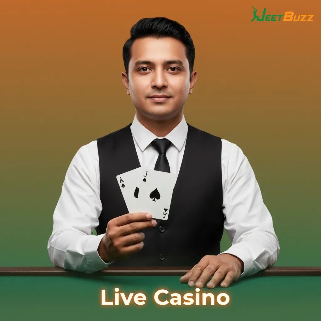 Live casino interface showing video dealer and game options: Roulette, Blackjack, Baccarat, Andar Bahar, Teen Patti.