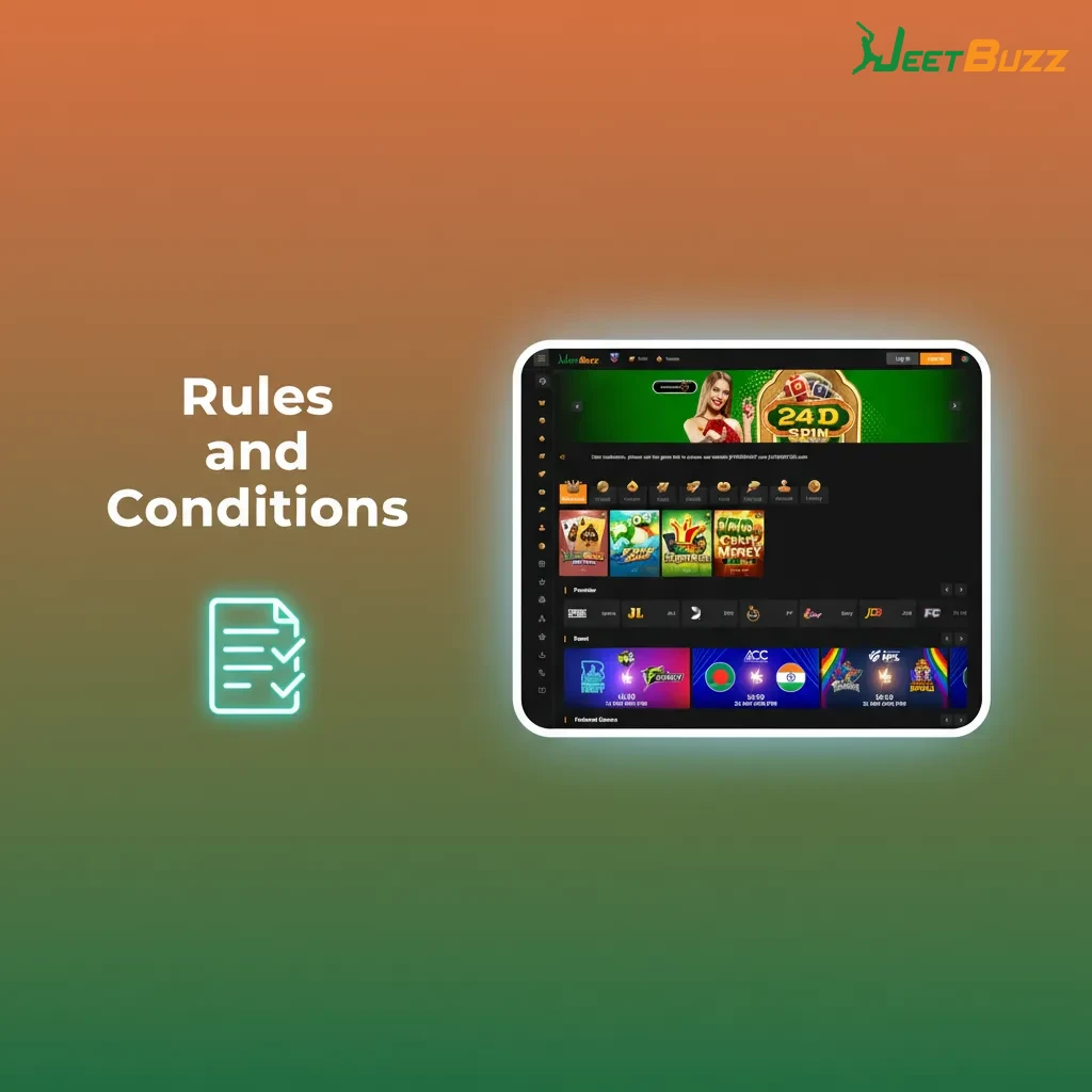 Rules and Conditions for Bangladesh users: 18+, one account, KYC, bonus wagering terms, no abuse or third-party deposits.