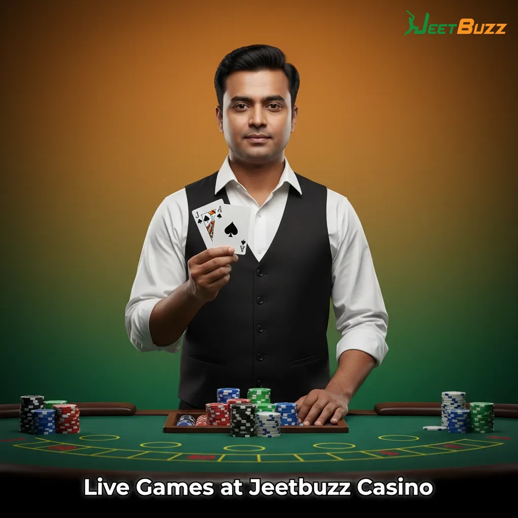 Jeetbuzz live dealer casino with 150+ titles: roulette, blackjack, baccarat, poker, TV games from Evolution, Pragmatic Play
